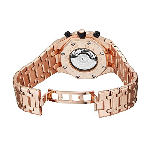 Relojes De Pulsera,Reloj Mecánico Automático_Kimsdun Reloj para Hombre Reloj Automático De Venta Al por Mayor De Tres Ojos Superficie Negra Plateada