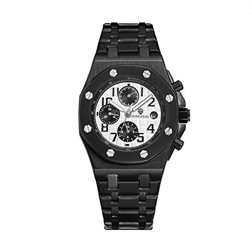 Relojes De Pulsera,Reloj Mecánico Automático_Kimsdun Reloj para Hombre Reloj Automático De Venta Al por Mayor De Tres Ojos Superficie Negra Plateada