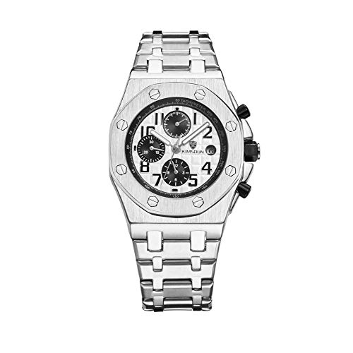 Relojes De Pulsera,Reloj Mecánico Automático_Kimsdun Reloj para Hombre Reloj Automático De Venta Al por Mayor De Tres Ojos Superficie Negra Plateada
