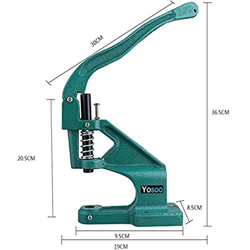 Remachadora profesional con 3 troqueles y 900 ojales de 6, 10 y 12 mm - Para artesanía, decoración, costuras, cortinas, ropa, etc