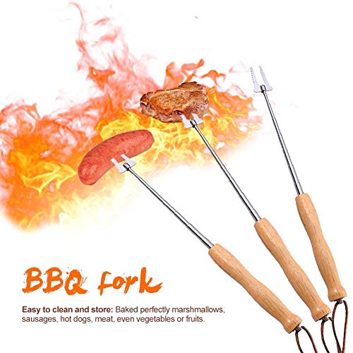 remote.S Brochetas De Barbacoa Escala Pinchos De Acero Inoxidable con Manija De Madera para Brochetas Chuches Fruta Golosinas Pollo