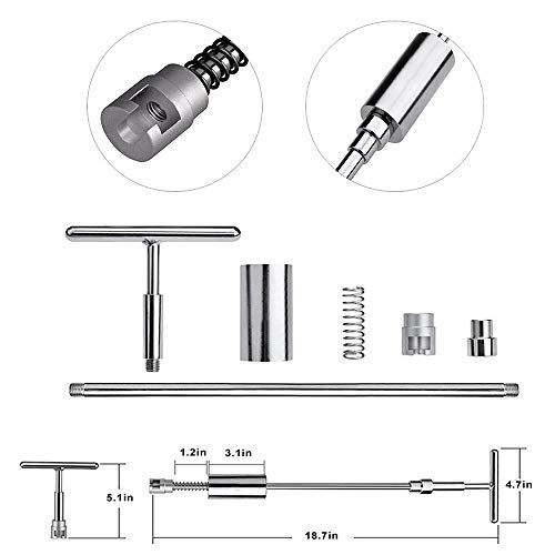 Reparación de Abolladuras de Automóviles Kit de Extracción de Abolladuras Sin Pintura Remoción de Granizo T Bar Slide Hammer Reparación de Autos con Almohadilla de Pestañas Adhesivas de 18 Piezas