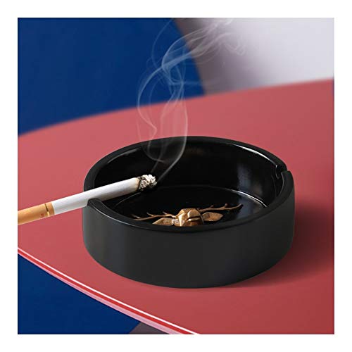 Resina Principal de los Ciervos cenicero portátil for el Regalo del Ministerio del Interior del Hotel al Aire Libre Cenicero sin Humo del sostenedor del hogar Decoración (Color : Blue Square)