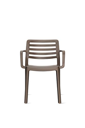 resol Set de 2 sillas con Brazos de diseño Wind para Interior, Exterior, jardín - Color Chocolate