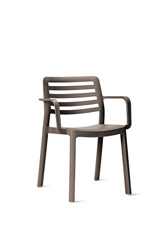 resol Set de 2 sillas con Brazos de diseño Wind para Interior, Exterior, jardín - Color Chocolate