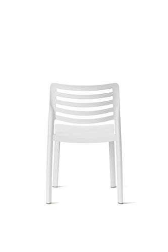 resol set de 4 sillas de diseño Wind para interior, exterior, jardín - color blanco