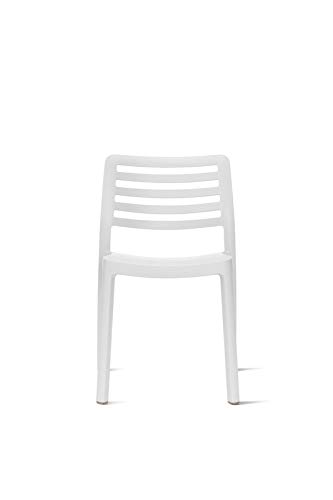 resol set de 4 sillas de diseño Wind para interior, exterior, jardín - color blanco