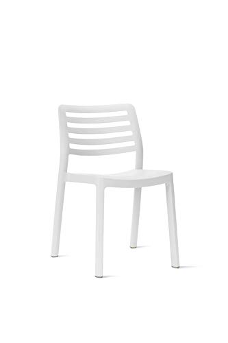 resol set de 4 sillas de diseño Wind para interior, exterior, jardín - color blanco
