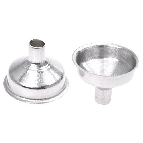 RETYLY 2 pzs Embudo del Frasco de nalga de Acero Inoxidable - Plata