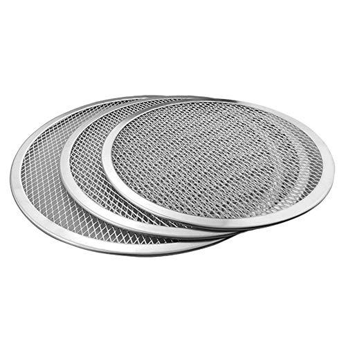 RETYLY Profesional Bandeja De Horno para Pizza Redonda Red De Malla Antiadherente De Rejilla De Barbacoa (12 Pulgadas)