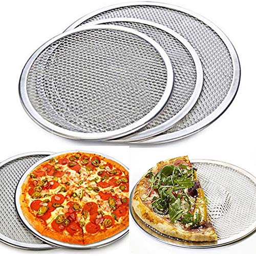 RETYLY Profesional Bandeja De Horno para Pizza Redonda Red De Malla Antiadherente De Rejilla De Barbacoa (12 Pulgadas)