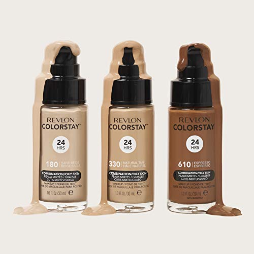 Revlon Colorstay 24H, Base de maquillaje para rostro, para cutis mixto/graso, SPF15, con dosificador, color Beige (150 Buff), 30ml