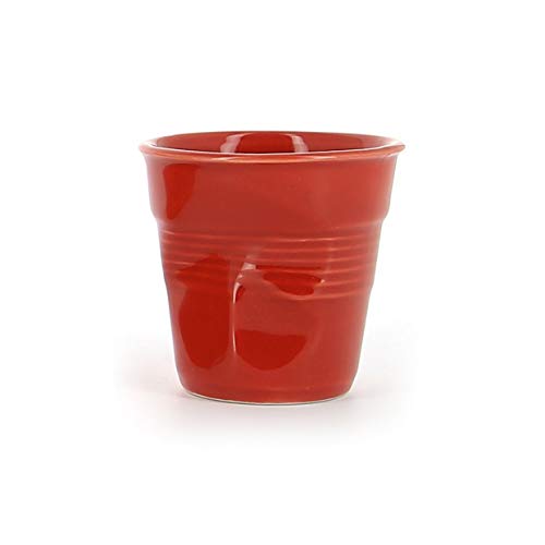 Revol Froissés Rojo 1pieza(s) Taza y tazón - Taza/Vaso (Solo, 0,08 L, Rojo, Porcelana, 1 Pieza(s), 60 mm)