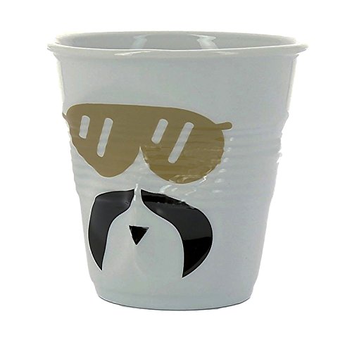 Revol – Vasos para Capuchino Monsieur Glam, Porcelana, Multicolor, 8.5 x 8.5 x 8.5 cm