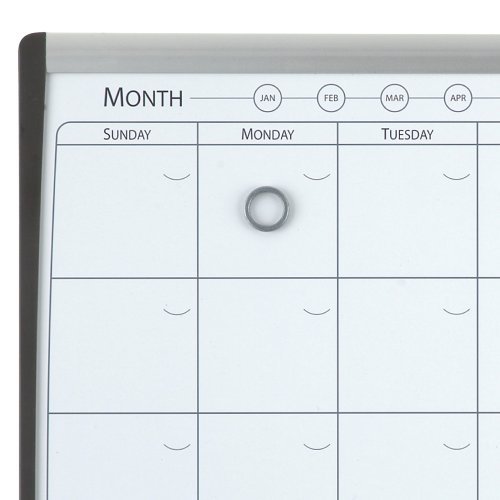 REXEL 1903813 - Combo organizador mensual magnético + tablero corcho 585x430 mm, Gris y negro