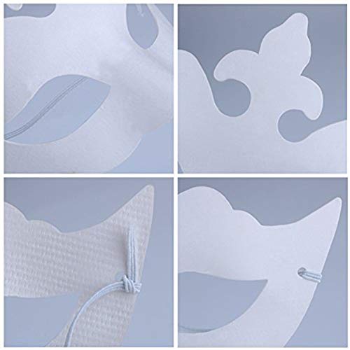 REYOK Máscaras Blancas con Cuerda Elástica,Máscara Blanca de Papel,12 Piezas Pintar De Disfraces Decoración De Bricolaje Carnaval De Veneciano para el Carnaval de Halloween Máscara Diseño