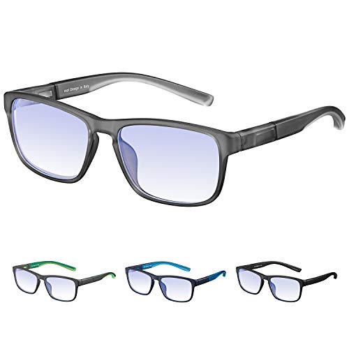 Rezi Gafas de ordenador Gafas Lectura para Protección contra Luz Azul - Alta Protección para Pantalla, Marco ultraligero | Luz anti-azul | 100% protección UV, Evita la Fatiga Ocular para PC, Móvil