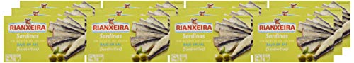 Rianxeira, Conserva de sardina, sardinilla en aceite de oliva - 12 latas de 81 gr. (Total: 972 gr.)