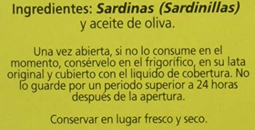 Rianxeira, Conserva de sardina, sardinilla en aceite de oliva - 12 latas de 81 gr. (Total: 972 gr.)