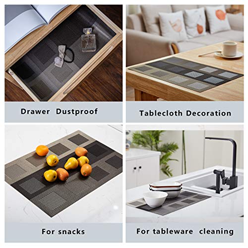 RICHTOP - Juego de 6 manteles Individuales de Vinilo Tejido, Aislante de Calor de PVC, Antimanchas, Antideslizantes, decoración de Mesa de Comedor de Cocina