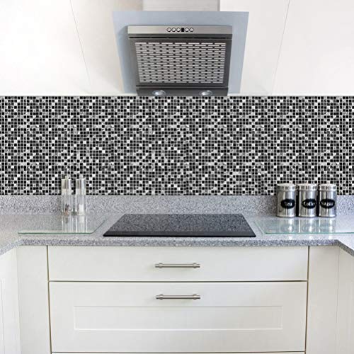 Ridioo 15 * 15 cm Imitación muebles de mármol PVC autoadhesivo empapelado baño cocina mosaico azulejo etiqueta de la pared arte(10pcs)