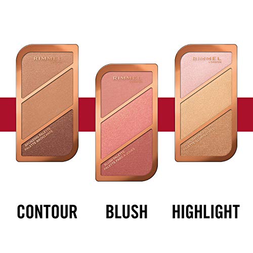 Rimmel London Sculpting Palette, Polvos de maquillaje - Tono Coral Glow, 18.5 g