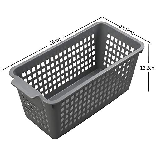 Rinboat Cestos Cesta Cesto de Almacenamiento de Plástico para Cocina, Color Gris y Blanco, 6 Unidades