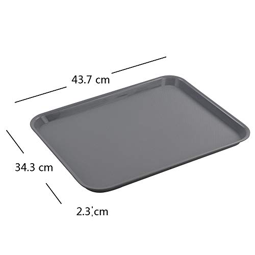 Rinboat Grande Bandejas Rectangulares Plástico Servir Comida Rápida, Crema y Gris, 6 Unidades