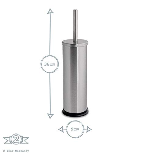 Rink Drink Set de Cubo de Basura para baño y escobilla - Cubo Cuadrado de 3 l con Pedal - Acero Cepillado