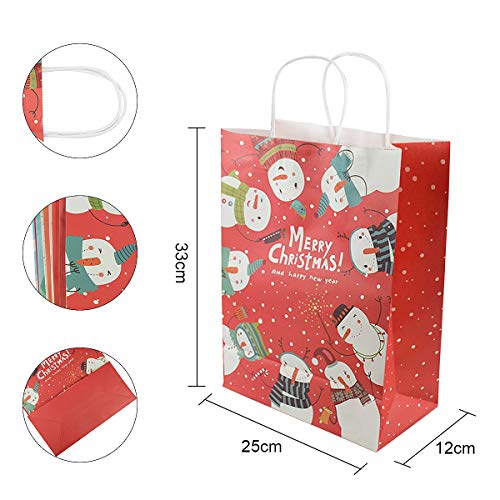 RIOGOO 10 PCS Bolsas de regalo, Bolsas al por menor Bolsas de papel para fiestas Bolsa Kraft con asa para cumpleaños, fiesta de té