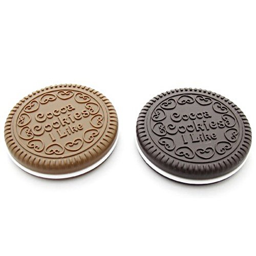 RIsxffp Diseño Espejo Maquillaje Portátil Forma de Chocolate Conjunto de Peine