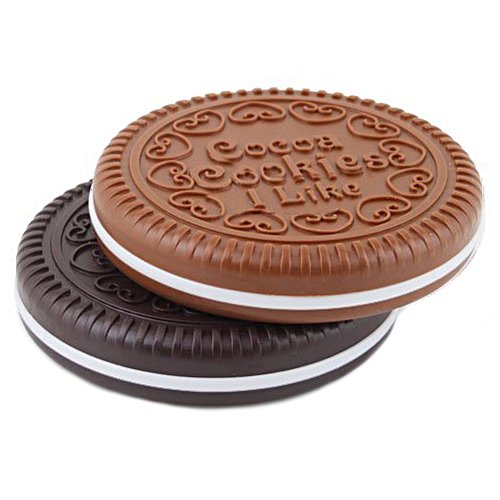 RIsxffp Diseño Espejo Maquillaje Portátil Forma de Chocolate Conjunto de Peine