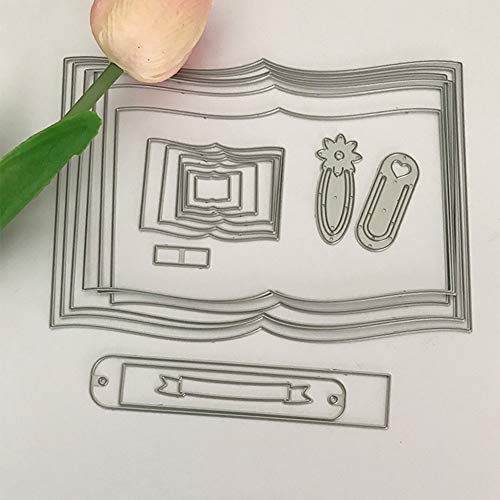 RIsxffp Metal Dies Corte Plantillas Página del Libro Troquelado de Metal DIY Scrapbooking Papel Tarjetas Craft Punch Stencil