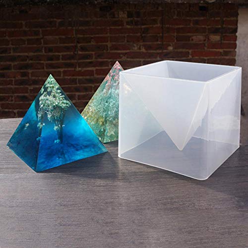 Ritapreaty pirámide Molde de Silicona 15 CM DIY Ornamento decoración Molde de Color epoxi Crema Seca Flor Molde