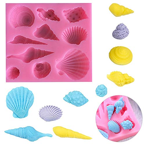 Ritte 2 Paquetes Moldes de Pastel de Silicona Fondant Baking Torta del Silicón 3D Molde para Pastel de Pasta de Azúcar Que Adorna DIY Moldes Cake Mold Alimentos Serie Océano