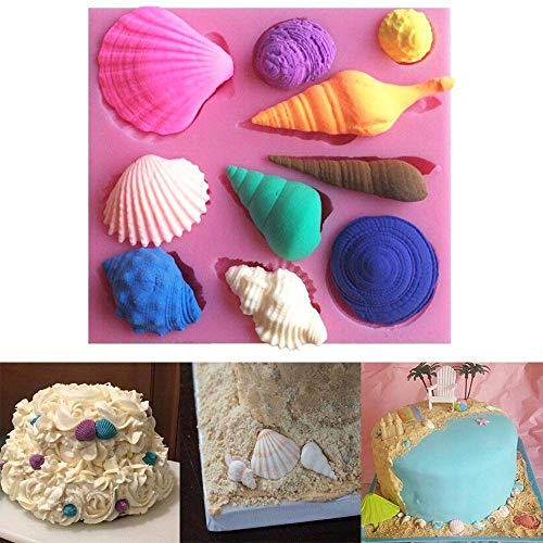 Ritte 2 Paquetes Moldes de Pastel de Silicona Fondant Baking Torta del Silicón 3D Molde para Pastel de Pasta de Azúcar Que Adorna DIY Moldes Cake Mold Alimentos Serie Océano