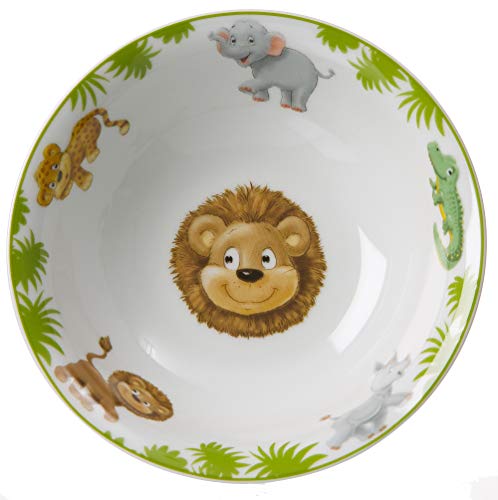 Ritzenhoff & Breker 006940 - Servicio de Mesa Infantil (3 Piezas: Plato, Cuenco y Taza), diseño de Animales de la Jungla