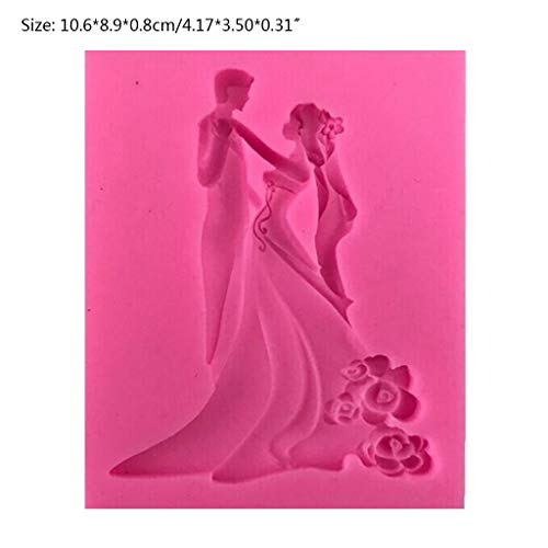 RK-HYTQWR Molde de Silicona Forma de Novia y Novio, Molde para Tartas con Fondant, Herramienta de decoración Sugarcraft, Plantilla de Baile para Novios