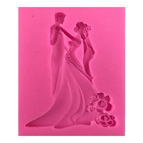RK-HYTQWR Molde de Silicona Forma de Novia y Novio, Molde para Tartas con Fondant, Herramienta de decoración Sugarcraft, Plantilla de Baile para Novios