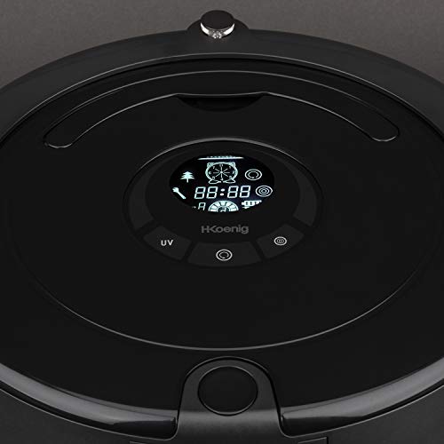 Robot Aspirador de Alto Rendimiento, Especial Mascotas, Todo Tipo De Suelos, Autonomía Hasta 90 Min, Sensor De Obstaculos, Mando A Distancia Incluido, Tecnología Silenciosa 70 dB. H.Koenig_SWR22