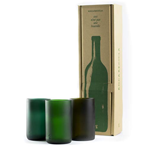Roca Recicla - Juego de 3 Vasos de Vidrio Reciclado de El Celler de Can Roca