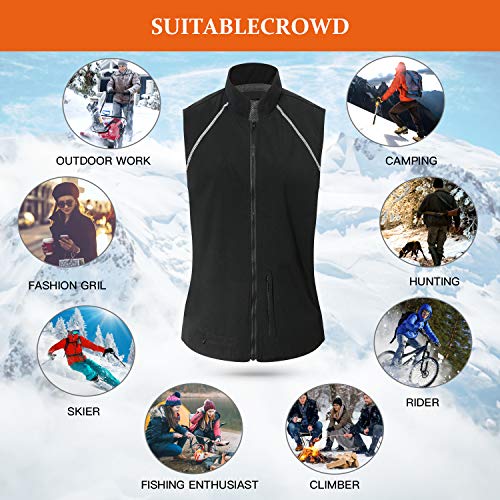 Rocboc Chaleco térmico Calentador Corporal Almohadilla térmica para Cintura (batería no incluida) Ropa de Invierno Chaleco USB Lavable para Ajustable