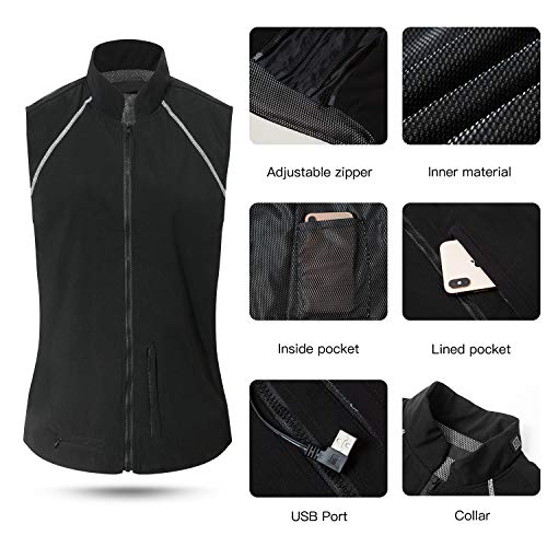 Rocboc Chaleco térmico Calentador Corporal Almohadilla térmica para Cintura (batería no incluida) Ropa de Invierno Chaleco USB Lavable para Ajustable