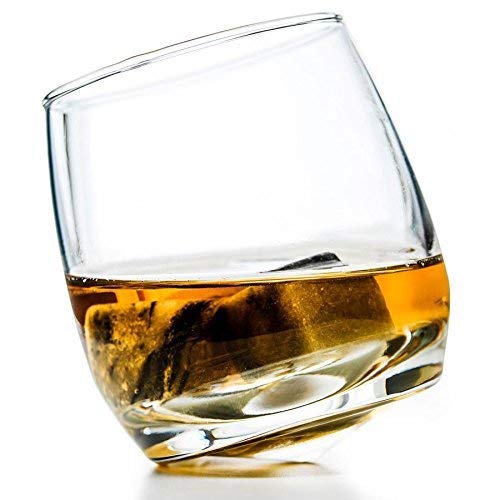 Rocking Whiskey Glass & Whisky Stones Set - A Unique and Cool Bar Gift Set For Any Liquor Lover