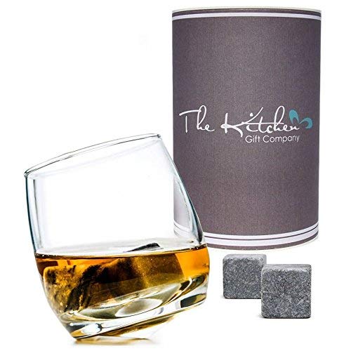 Rocking Whiskey Glass & Whisky Stones Set - A Unique and Cool Bar Gift Set For Any Liquor Lover