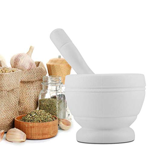 Rockyin Herramienta Manual de plástico Grinder ajo Especias Hierbas Maja mortero Juego de molienda Cocina un tazón (# 3)