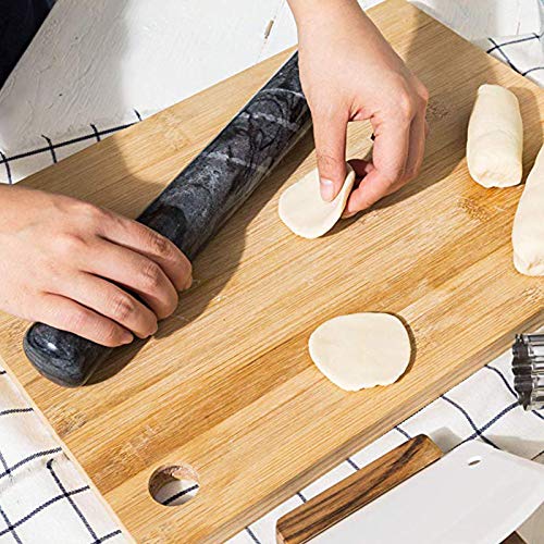 Rodillo de repostería de mármol pulido con cuna de madera para teléfono móvil