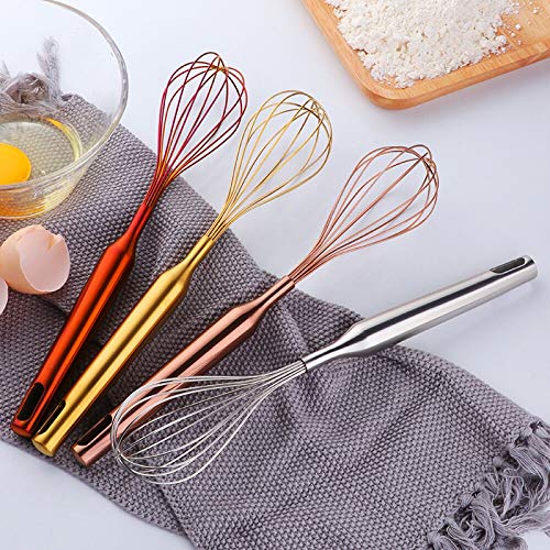 ROIY Herramientas For Hornear De Acero Inoxidable Batidor De Huevo Manual Batido En Crema De Azúcar Batido Batidor De Huevo Batidor De Huevo Doméstico Oro (Color : Oro rosa)