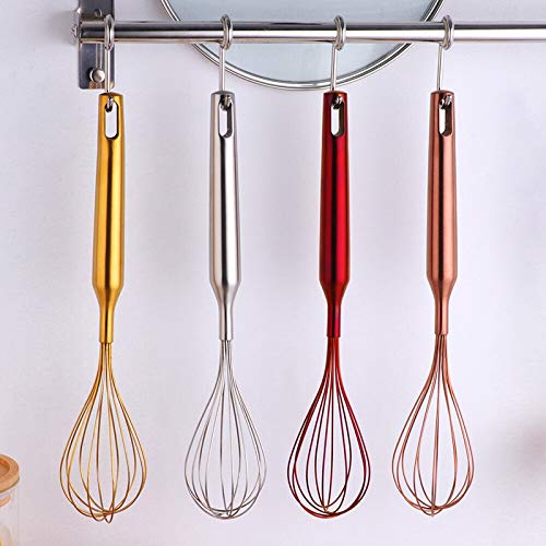 ROIY Herramientas For Hornear De Acero Inoxidable Batidor De Huevo Manual Batido En Crema De Azúcar Batido Batidor De Huevo Batidor De Huevo Doméstico Oro (Color : Oro rosa)