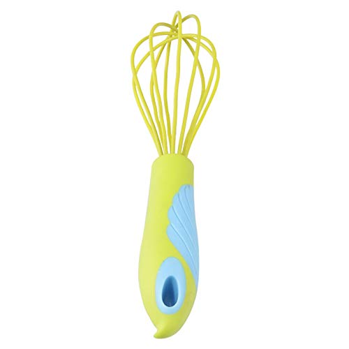 ROIY Herramientas For Hornear Silicona Manija Gruesa Acero Inoxidable Cabeza Exterior De Silicona Batidora De Huevo Manual Estéril Respetuosa Con El Medio Ambiente Manija Gruesa Batidor De Huevo De Si